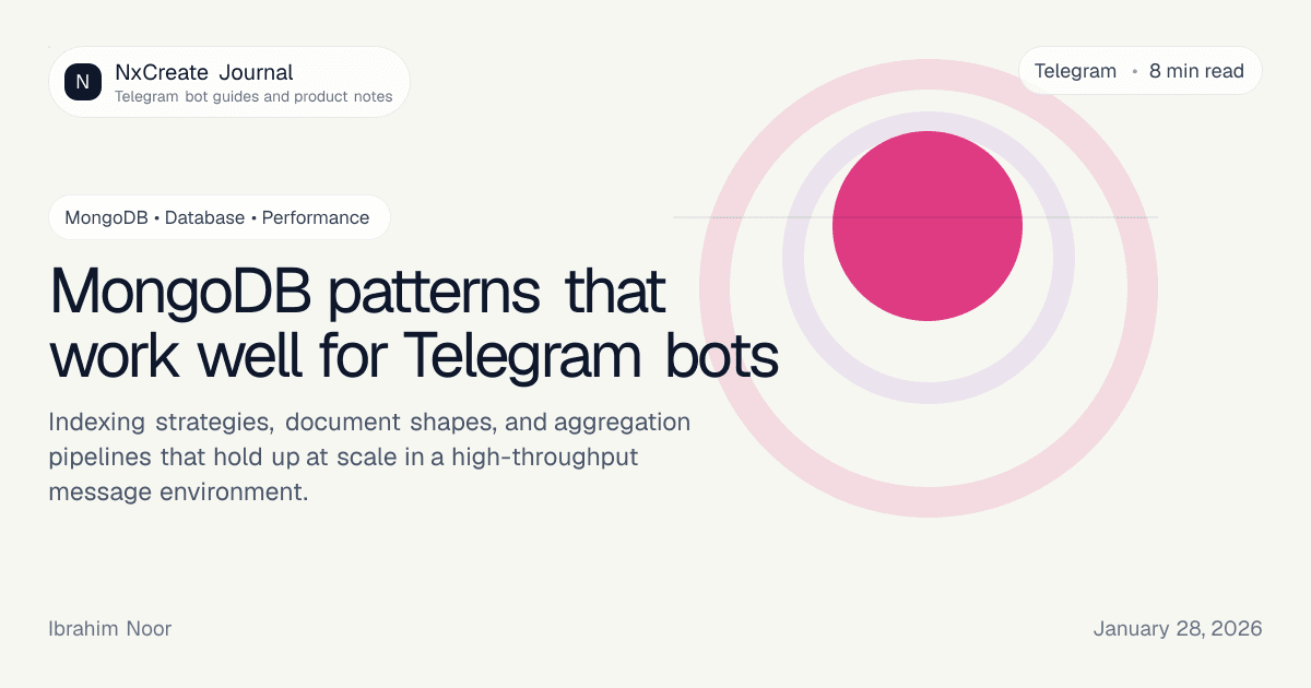 MongoDB patterns that work well for Telegram bots